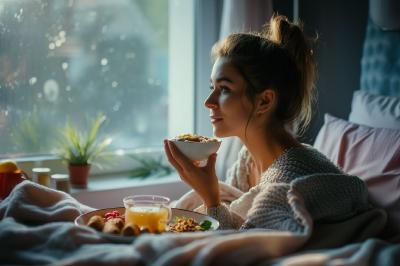 2. Verwen hem/haar met ontbijt op bed